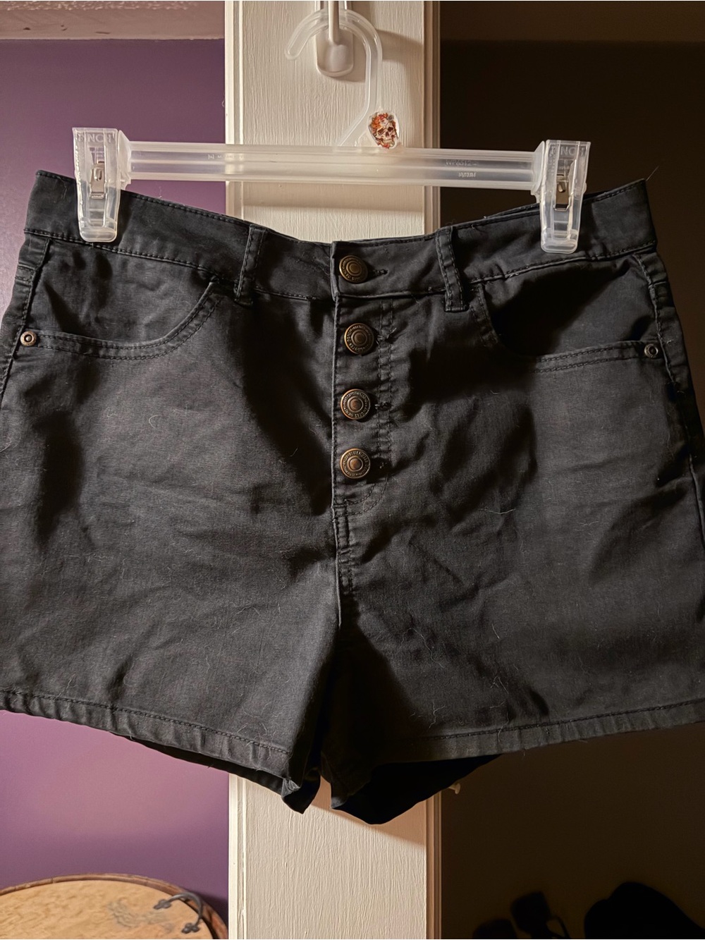 Bluenotes Black High-Waist Button-Front Women’s Shorts